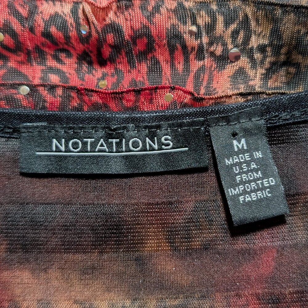 Notations Leopard Print Sequin Ruffled Blouse - image 2